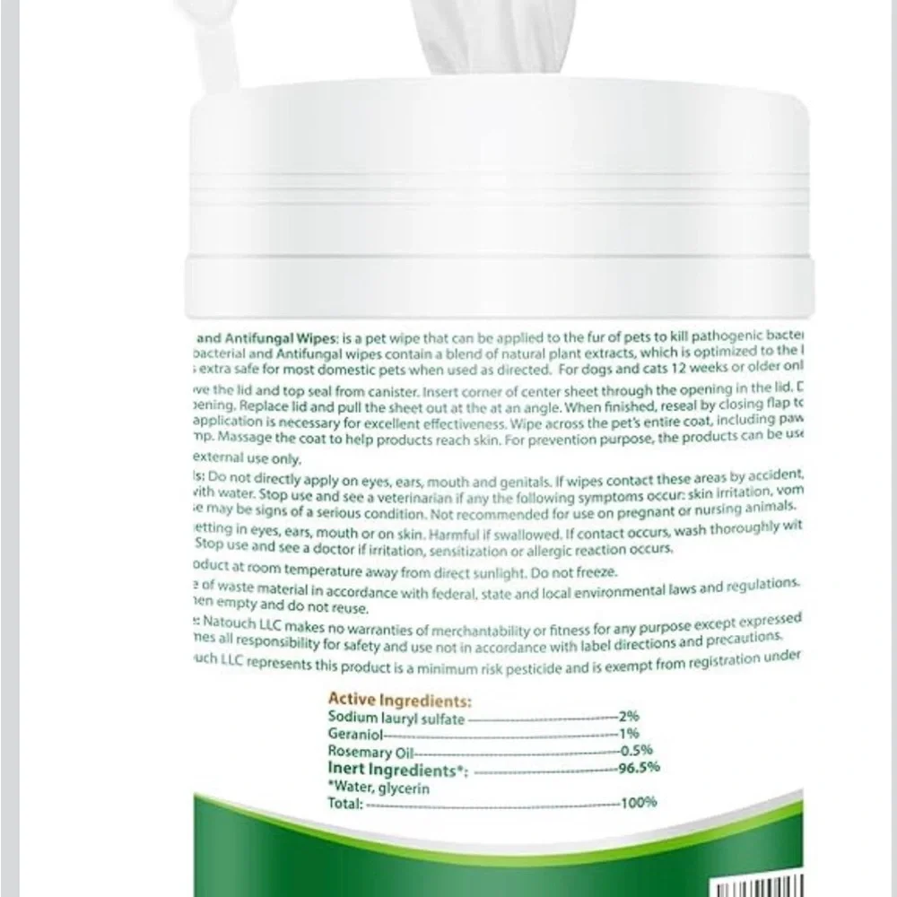 Antifungal and Antibacterial Wipes for Dogs & Cats, new